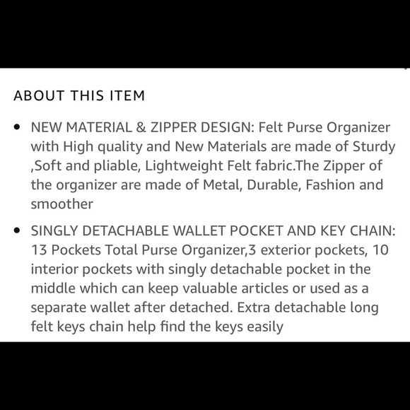 ZTUJO purse organizer and detachable wallet in black - Picture 7 of 8